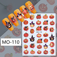 Halloween Nail Art Autocollants Fantôme Ongles Stickers 3D Horreur Fantôme Crâne Toile D'araignée Chauve-Souris Citrouille Autocollants Conception Halloween