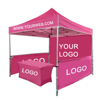 Tente d'Exposition Commerciale 3x3 Aluminium Rose 40mm, Support de Publicité avec Impression de Logo Personnalisé, Meilleure Vente