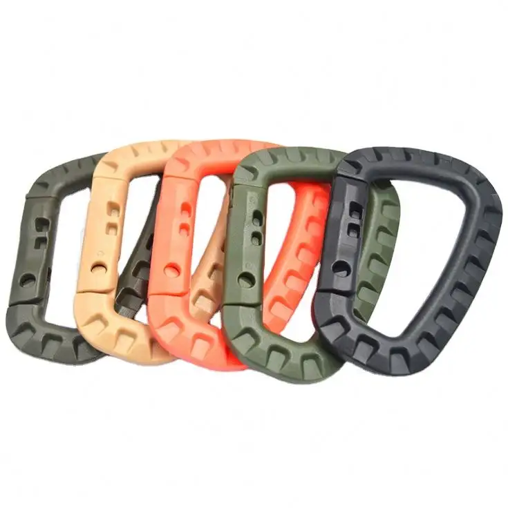 Carabiner Klip Carabiner Plastik Bentuk D, Kait Carabiner Pelepasan Cepat Multitool, Kait Carabiner Memanjat Luar Ruangan