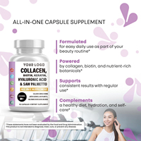 Complément alimentaire pour adultes en capsules, bloqueur naturel du DHT, collagène, biotine, kératine, acide hyaluronique, palmier nain, pour l'hydratation de la peau, 90 unités