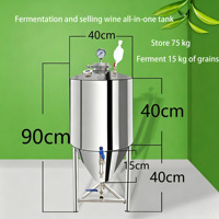 Cuve de Fermentation et de Stockage Tout-en-un en Acier Inoxydable 304 pour la Fabrication de Bière et de Vin 75kg 100kg 250kg