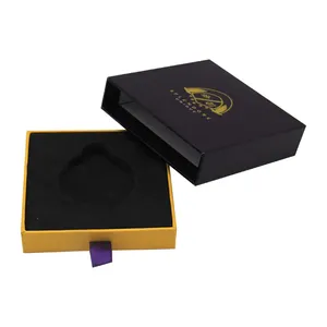 Benutzer definierte Logo dünne Kraft papier Geschenk box herausziehen Schublade Einzelhandel kleine Schmuck verpackung Box für Halskette