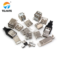 Adaptador Micro USB con conector de boca cuadrada hembra/macho tipo A/B SMD enchufe recto MICRO enchufe para conectividad óptima