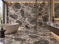 Dalles de marbre gris nuage argenté en pierre naturelle pour îlots de cuisine, dessus de table à manger, tables basses, panneaux muraux et dessus de meubles de salle de bain
