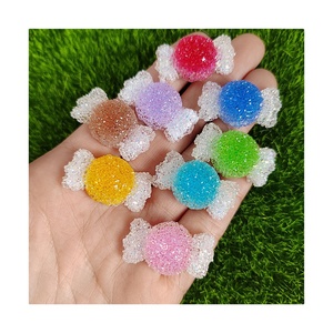 เรซิ่นกลิตเตอร์แคนดี้แบบแบน 17*30 มม. สำหรับต่างหู สร้อยข้อมือ โรงงานผลิตเครื่องประดับ - Product Image 1