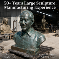 Buste de portrait personnalisé en bronze, sculpture artisanale en métal, taille réelle, finition antique, fait main, durable, décoration pour la maison, le musée ou le centre.
