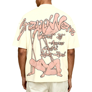 T-Shirt Vintage Streetwear Estive <span class=keywords><strong>con</strong></span> <span class=keywords><strong>Nome</strong></span> del Marchio Personalizzato, Serigrafia <span class=keywords><strong>con</strong></span> Logo, <span class=keywords><strong>Magliette</strong></span> in Cotone Oversize per Uomo - Product Image 3