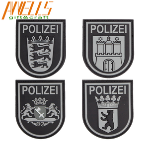 <span class=keywords><strong>Patch</strong></span> en PVC souple AWELLS Factory Custom 3D Embossed German Polizei Berlian avec fermeture auto-agrippante, unité spéciale Justiz, <span class=keywords><strong>patch</strong></span> tactique en PVC - Product Image 2