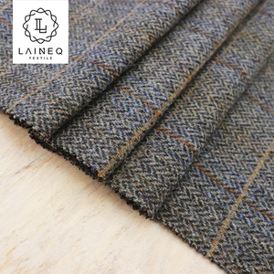 England Harris Style Blue Check 100% Wool <strong>Tweed</strong> Fabric for Coats / <strong>Suit</strong> - Product Image 3