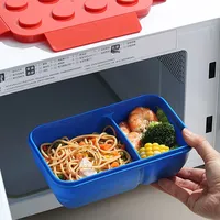 Bricolage bloc de construction micro-ondes chauffage boîte à lunch salade pour enfants Bento fruits pique-nique boîte pour micro-ondes chauffage