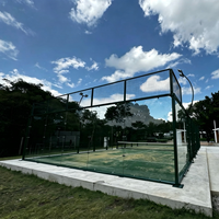QJIN Lapangan Padel Desain Panoramic Klasik Terlaris Lapangan Padel Standar Kaca Berkualitas Tinggi Harga Pabrik Langsung Pemasok