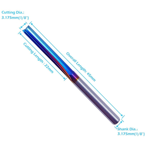 Fabricante de vástago de 1/8 pulgadas, carburo sólido, <span class=keywords><strong>2</strong></span> flautas, enrutador recto, brocas de corte para máquina de carpintería CNC - Product Image 1