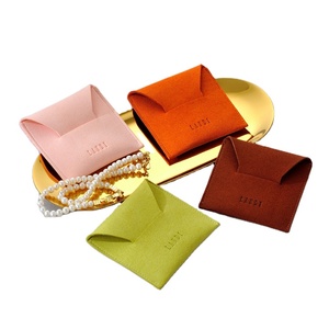 Wholesale Customization Microfiber Suede Jewelry <b>Envelope</b> Bag 0.6mm Pocket Pouch Custom Logo Necklace Ring Jewelry <b>Gift</b> Bag - Product Image 1