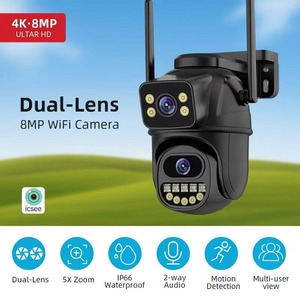 Icc 6mp 8 xज़ूम डुअल लेंस वायरलेस ptz कैमरा सेंसर के साथ दो तरह के आउटडोर वाईफ़ाई - Product Image 2