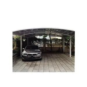 Fabriek Leverancier Outdoor Waterdichte Gebogen Dak Moderne Ontwerpen Aluminium Dubbele Aluminium Auto Schaduw Carport