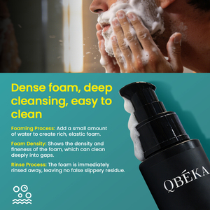 QBEKA Gel Nettoyant Visage Jour et <span class=keywords><strong>Nuit</strong></span> Hydratant Doux Moussant pour Peaux Sèches avec Contrôle du Sébum pour Hommes - Product Image 3