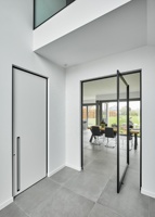 YDNCN Porte coulissante moderne en verre trempé sans cadre avec miroir pour armoire, placard et portes de salle de bain