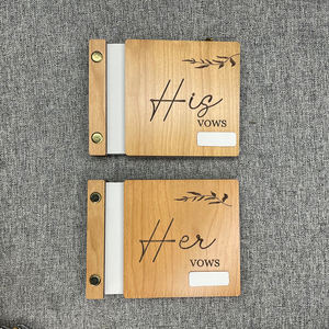 En stock Aniversario de bodas para la señora y mis Votos de madera Manual con un juego de dos volúmenes tallados Ramas de <span class=keywords><strong>sauce</strong></span> VowBooks - Product Image 4
