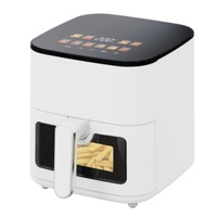 Freidora de Aire Multifuncional de Alta Capacidad 4L, Totalmente Automática, con Calefacción, Horno Eléctrico sin Aceite de 1200W para Uso Doméstico