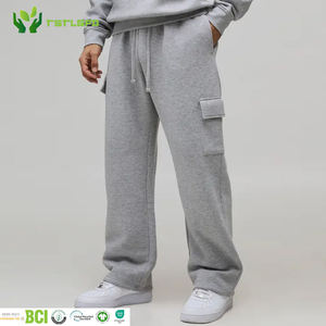 Men'S Fashion Techwear Trousers Autumn Eco Friendly 100% <b>Organic</b> Cotton Moisture Wicking Fabric Elastic Waist Side Pockets - Product Image 1