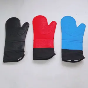 Großhandel Hochtemperatur-hitze beständige Silikon-Grill handschuhe zum Kochen von Backformen mit hoher Hitze
