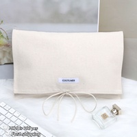 Sac Enveloppe en Toile de Coton Biologique OEM, Pochette Anti-poussière en Coton Imprimée sur Mesure avec Logo pour Vêtements, Livres et Cadeaux, avec Nœud