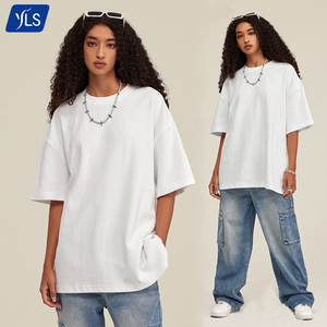 YL all'ingrosso di alta qualità cotone poliestere Unisex t shirt a spalla caduta stampa personalizzata tinta unita di fabbrica <span class=keywords><strong>Outlet</strong></span> <span class=keywords><strong>magliette</strong></span> bianche - Product Image 2