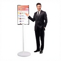 Televisor Inteligente Móvil con Pantalla Táctil de 27 Pulgadas, Batería de Gran Capacidad de 27000 mAh, Soporte con Ruedas Giratorio para Entretenimiento en Interiores