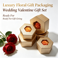 Boîte en carton de forme irrégulière, boîte cadeau rigide avec fenêtre transparente pour bijoux floraux, mariage et Saint-Valentin