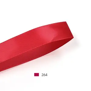 Kırmızı çift yüzlü saten kurdele üretimi lüks 100 metre rulo özel toptan hediye ambalaj özel düz Polyester saten