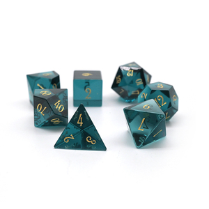 JMS Crystal Rainbow Glass Polyhedral <span class=keywords><strong>RPG</strong></span> 7PCS Mold Dice Manufacturer Free Custom DND LOGO Dice Gemstone - Product Image 4