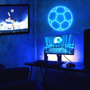 Soccer Letreros Neon LED indoor hanging ambient light shop <b>sign</b> wall decoration light entrance indicator light luminous <b>sign</b> - Product Image 5