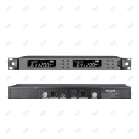Système de microphone sans fil professionnel double canal UHF EIF HD-1000 avec micros cravate et main, cardioïde, connecteur XLR métallique, réduction du bruit