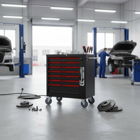 Chariot à outils industriel robuste en fer à 7 tiroirs avec poignée à poussoir, panneau porte-outils, verrouillage centralisé, pour garage, vente en gros OEM/ODM