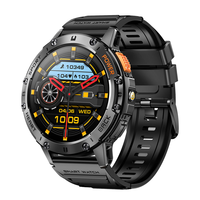 Montre connectée sportive K65 Android IOS pour extérieur, silicone, étanche IP68, écran AMOLED 1,43 pouces, moniteur de fréquence cardiaque, tracker d'activité physique