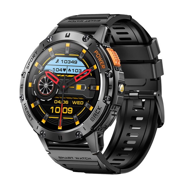 K65 Android IOS Outdoor Sport Smartwatch Silicone IP68 Waterproof AMOLED 1.43" Screen Heart Rate Monitor Fitness Tracker