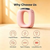 Anneau de massage chauffant manuel sans fil, masseur tissulaire profond, 5 vitesses, 5 modes, rechargeable, contrôle de la minuterie pour un soulagement musculaire complet du corps