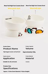 Piccolo animale portatile eco-friendly <span class=keywords><strong>Cat</strong></span> Bowl solido rotondo piatto in ceramica con funzione rialzata per viaggi all'aperto facile da pulire - Product Image 6