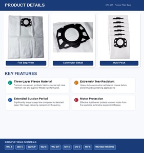 <span class=keywords><strong>Sac</strong></span> à poussière de remplacement réutilisable et écologique de qualité supérieure 2026 pour aspirateurs électriques domestiques <span class=keywords><strong>Karcher</strong></span> <span class=keywords><strong>WD2</strong></span> WD3 - Product Image 2