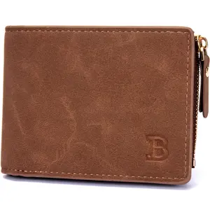 New BABORRY Brand Short Men Wallets PU Leather Male Purse Card Holder Wallet Fashion Man Zipper Wallet Men Coin Bag