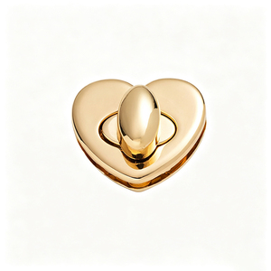Exquisite Heart Shape Twist Turn Lock Gun‑metal Zinc Alloy Decorative Bag Lock Durable Hardware Fitting For Luxury Handbag - Product Image 1