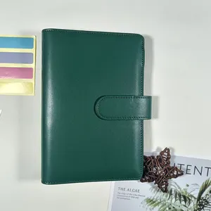 Toptan özel planlayıcısı ciltli defter a5 a6 halka bağlayıcı bütçe pu deri binder klip dizüstü planlayıcısı organizatör