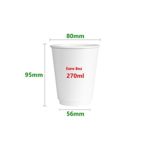 ถ้วยกระดาษหนาสองชั้นแบบใช้แล้วทิ้งสำหรับกาแฟ/ชานมวัสดุคราฟท์ปั๊มเครื่องดื่มร้อนปั๊มขึ้นรูปเอง - Product Image 5