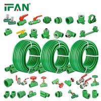 IFAN Vente en gros Raccords de tuyauterie PPR verts PN25 Coude égal et Té pour tuyaux et raccords PPR 20mm 25mm 32mm