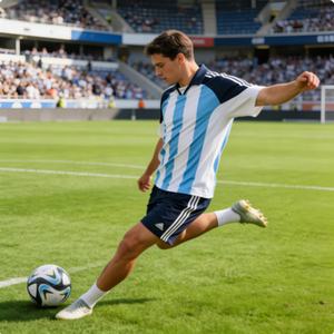 Conjunto de Pantalones y Camisetas de Fútbol Personalizadas Unisex con Franjas, Uniforme del Equipo de <span class=keywords><strong>Argentina</strong></span>, Impresión por Transferencia de Calor, Poliéster de Secado Rápido - Product Image 3