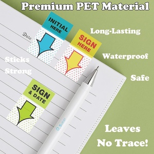 Adesivi 'Firma Qui', Etichette 'Iniziale Qui', Bandierine 'Data Notarizzata', Adesivi 'Firma Qui' e 'Data Notarizzata', IT Bandierine per Documenti, Annotazione Libri, Archiviazione Ufficio - Product Image 3