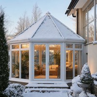 Véranda en verre scandinave MEIXIN ORLANDO Polygon, verre Low-E, alimentée à l'énergie solaire, pour villa résidentielle, bord de piscine, toit d'hôtel, parc