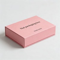 Boîte cadeau personnalisée pour noix de cajou fantaisie, boîte d'emballage magnétique recyclable, boîte de rangement alimentaire de luxe rose, boîtes en papier