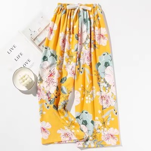 <span class=keywords><strong>Pantalon</strong></span> de pyjama ample grande taille I-0289 à imprimé floral, bas de pyjama mignon et léger pour <span class=keywords><strong>femme</strong></span>, <span class=keywords><strong>pantalon</strong></span> long d'été - Product Image 4