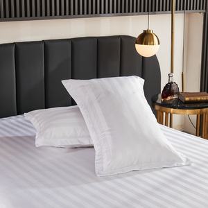 Lusso colore bianco morbido Hotel qualità 1cm biancheria da letto a righe 100% cotone egiziano lenzuola Hotel 4 pezzi - Product Image 2